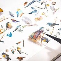 Mr. Paper, Birds Among The Clouds Series PET Film Cutting Tape, Bird Theme Landscaping Tape Hand Account for Decorative Tape 2