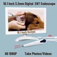 3.2mm 10.1 Inch HD Screen Digital ENT Endoscope Otoscope Ear Scope  Ear Cleaner for clinic, With 3500mAh Rechargeable Battery 1