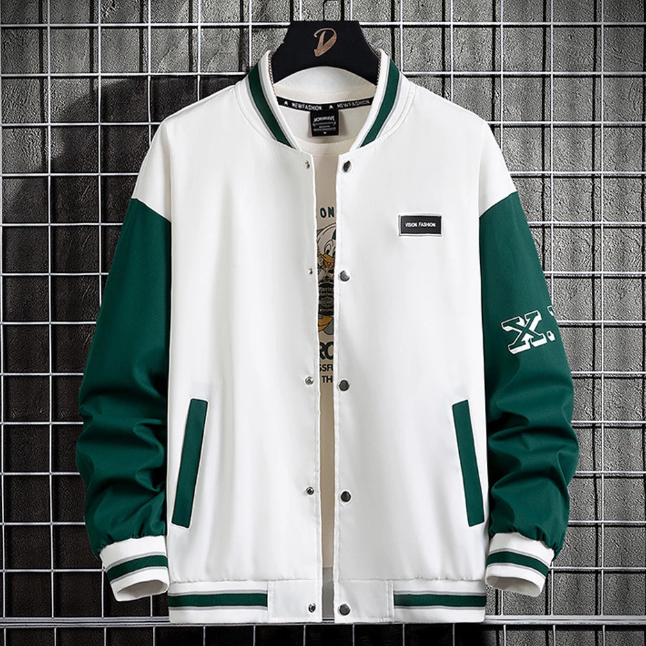 10XL Plus Size Baseball Jacket Men Fashion Casual Patchwork Jacket Coat Male Varsity Jacket Coat Big Size 10XL 3