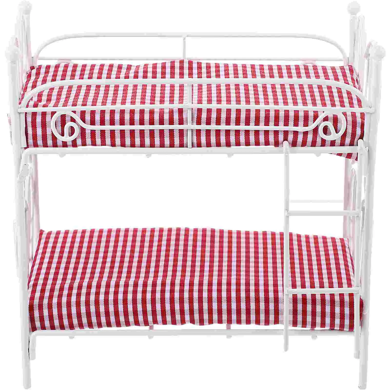 

Dollhouse Bunk Bed Mini Prop Toy Toys Miniature Furniture Beds Crib Decor Adornment