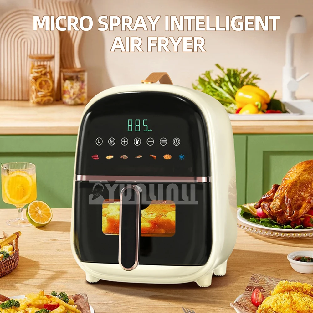 Household Intelligent Air Fryer Multifunctional Visual Air Fried Pot 1200W Kitchen Cookware