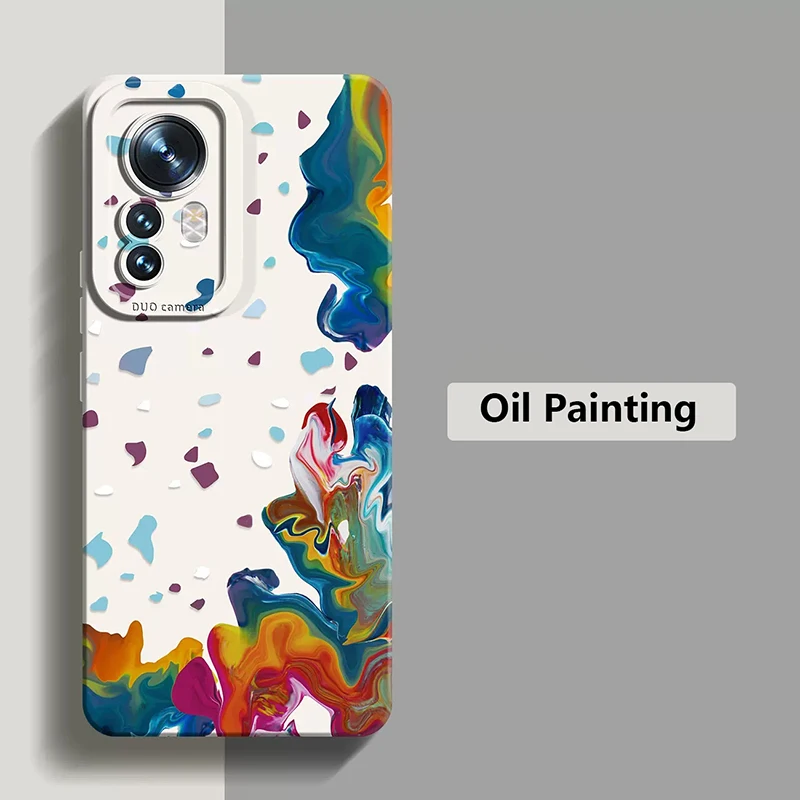 Oil Painting Flower Matte Silicone Shockproof Soft Phone Case
