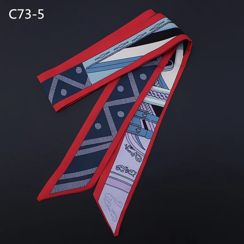 Silk Scarf New 2023 Geometric Pattern Small Scarf Versatile Polka Dot Decorative Scarf Thin Narrow Oblique Angle Binding Ribbon 5