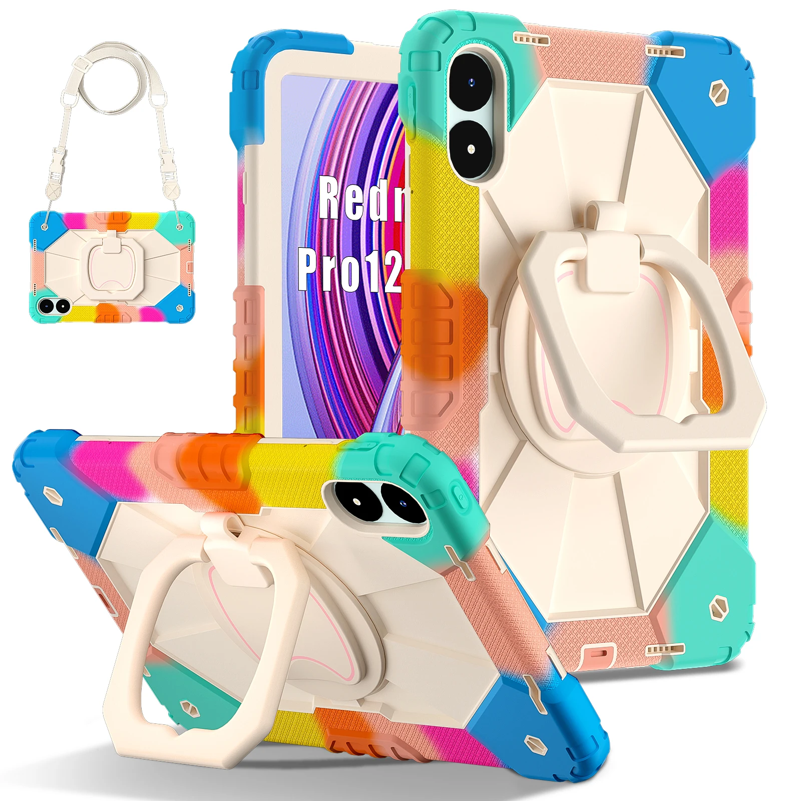 Durable Kids' Shockproof Tablet Case with Stand and Bracelet Cover