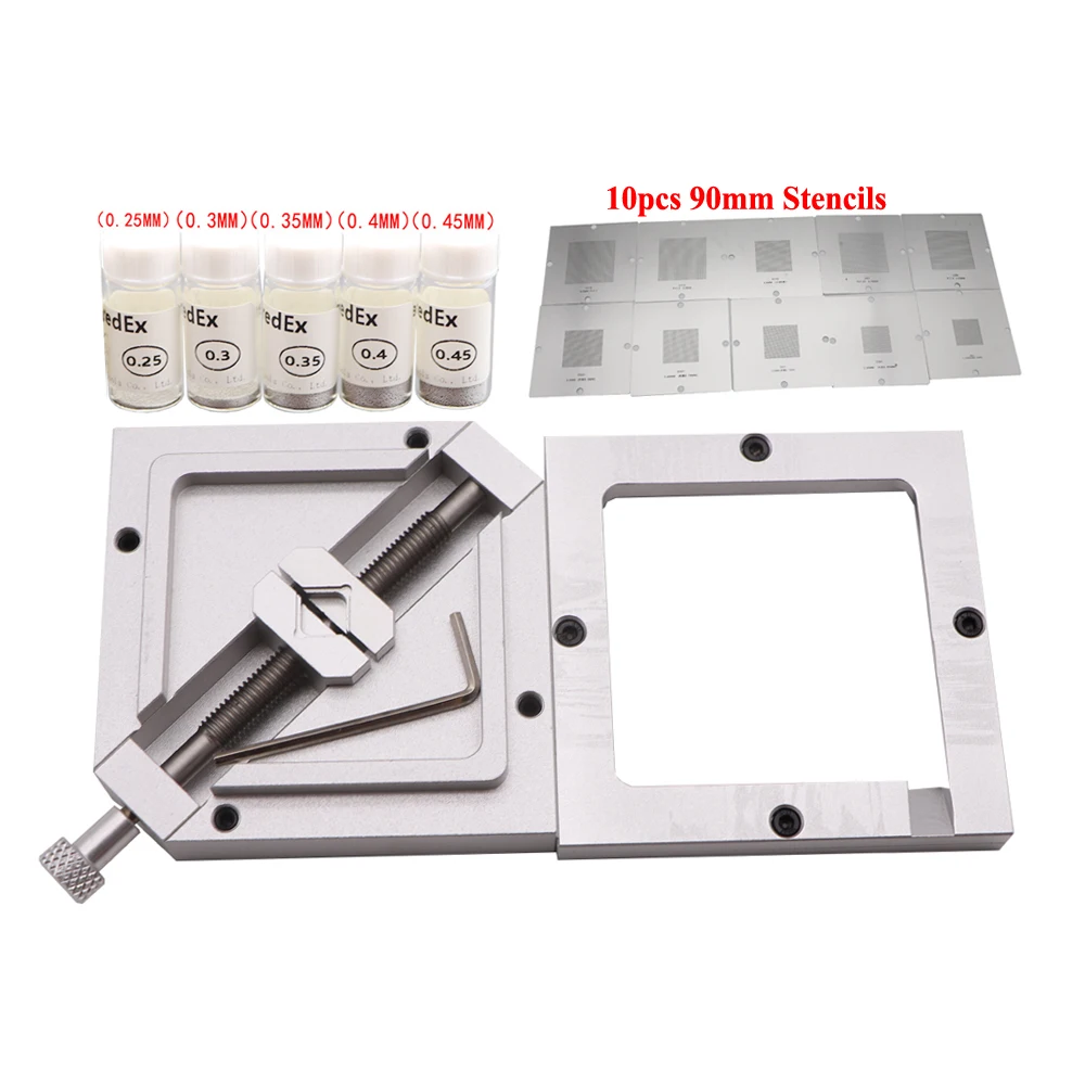 90mm Aluminium Alloy BGA Reballing Station Reball 5pcs Solder