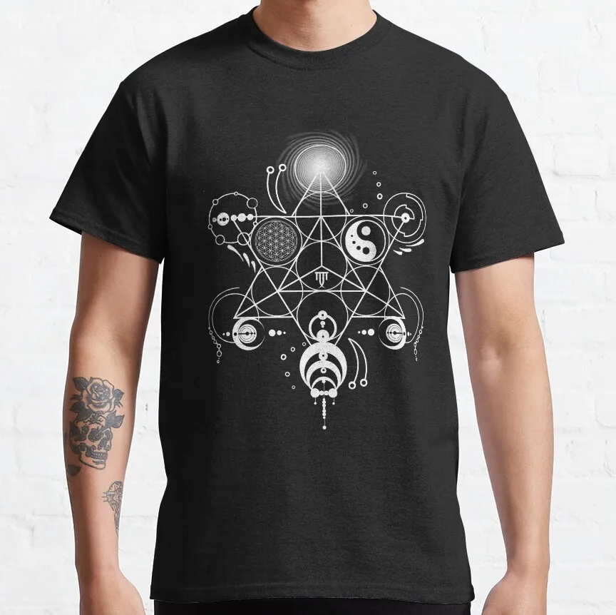 Aum Mandala Sacred Geometry Spiritual Zen Symbol 100% Cotton Men's T-Shirt - Plus Size Available