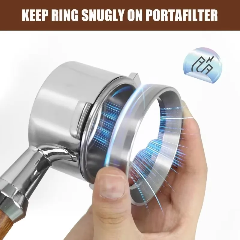 Coffee Dosing Ring Powder Ring 51mm 53mm 58mm Aluminum Espresso Dosing Funnel Magnetic For Portafilter Barista Tools Accessories coffee dosing ring