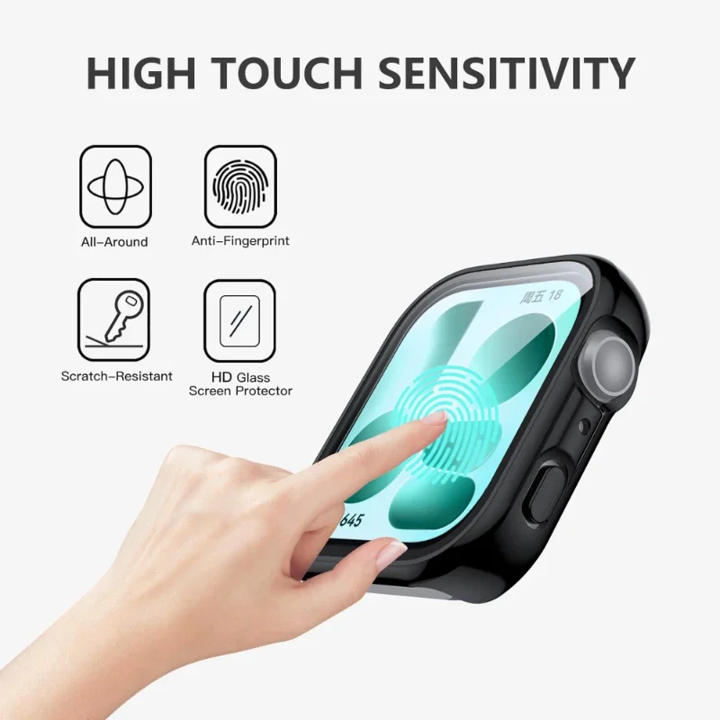 Premium Tempered Glass Screen Protector with Hard PC Protective Bumper