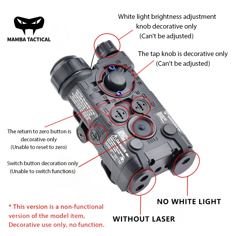 

Tactical Nylon L3 NGAL Tactical Laser Indicator DBAL A2 PEQ Box Dummy Non-function Airsoft Hunting Model Decorative Accessories