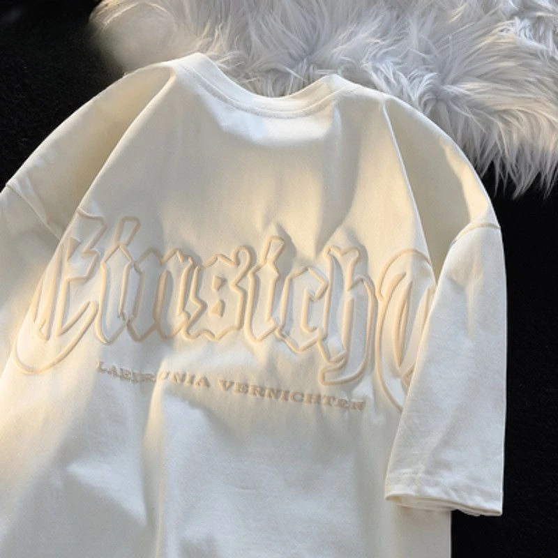 

American cute and printed short sleeved T-shirts for men and women summer couple design sense all match tops tide y2k clothes