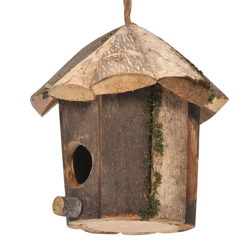 

New Practical Birdhouse Nest Bird Cage Wood Garden Nest Accessories Hanging Parrot Nest Houses Outdoor Decorative