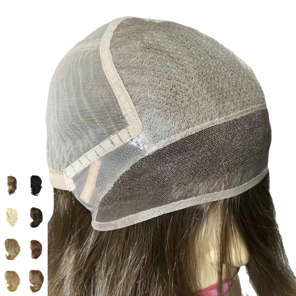 Women Wig Silicon Anti-allergy Swiss Lace Front Human Hair Wigs Silk Top Short European Virgin Hair Piece
