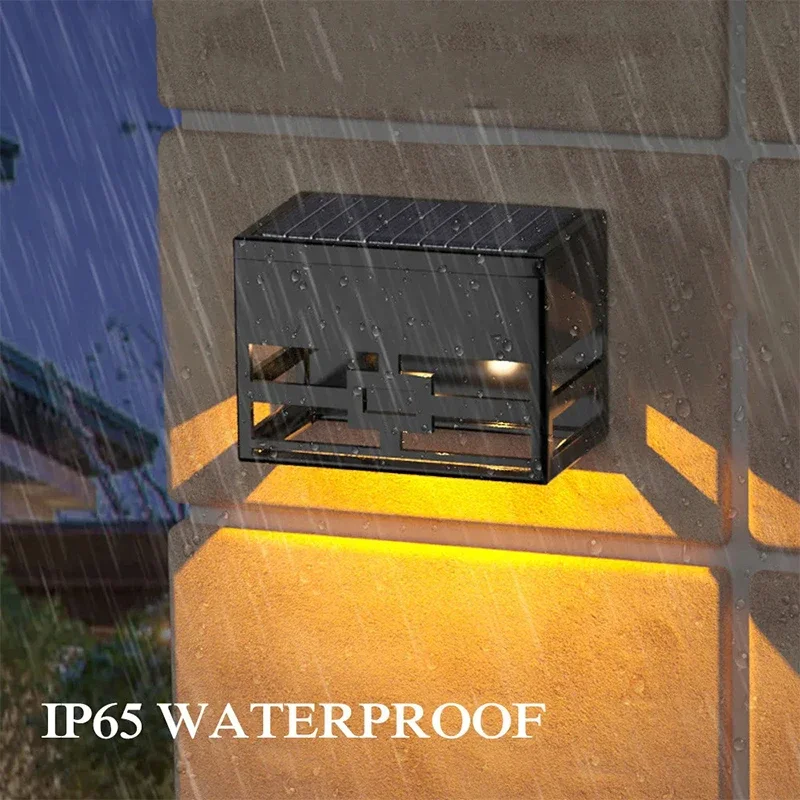 

Creative Solar Light Shadow Wall Lights Outdoor Waterproof IP55 Intelligent Light Control Wall Lamp Fence Wiring Free Lighting