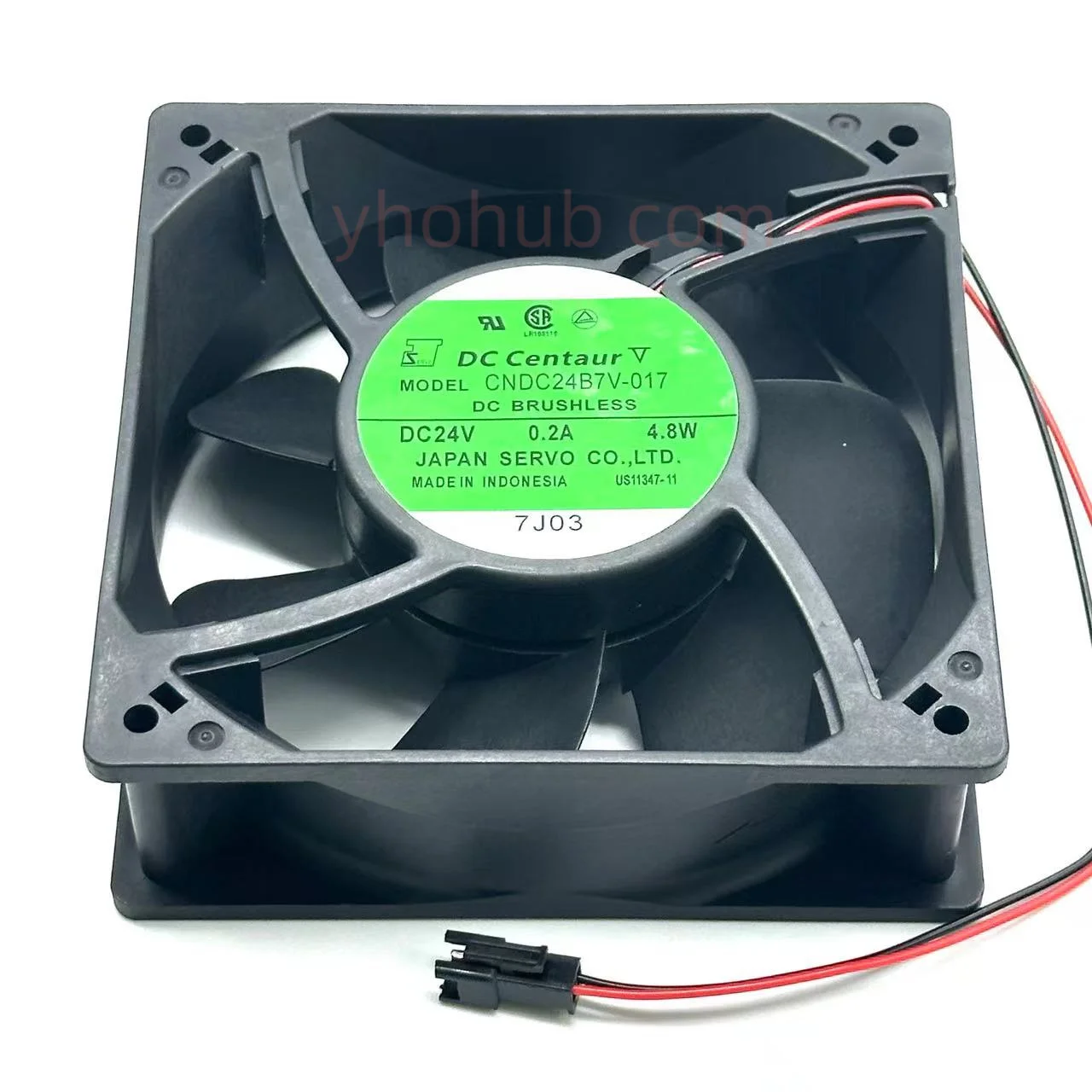 Refrigeração do Servidor de Fios do Servo Cndc24b7v017 dc 24v 0.2a 4.8w 120x120x38 mm de Japão fã de