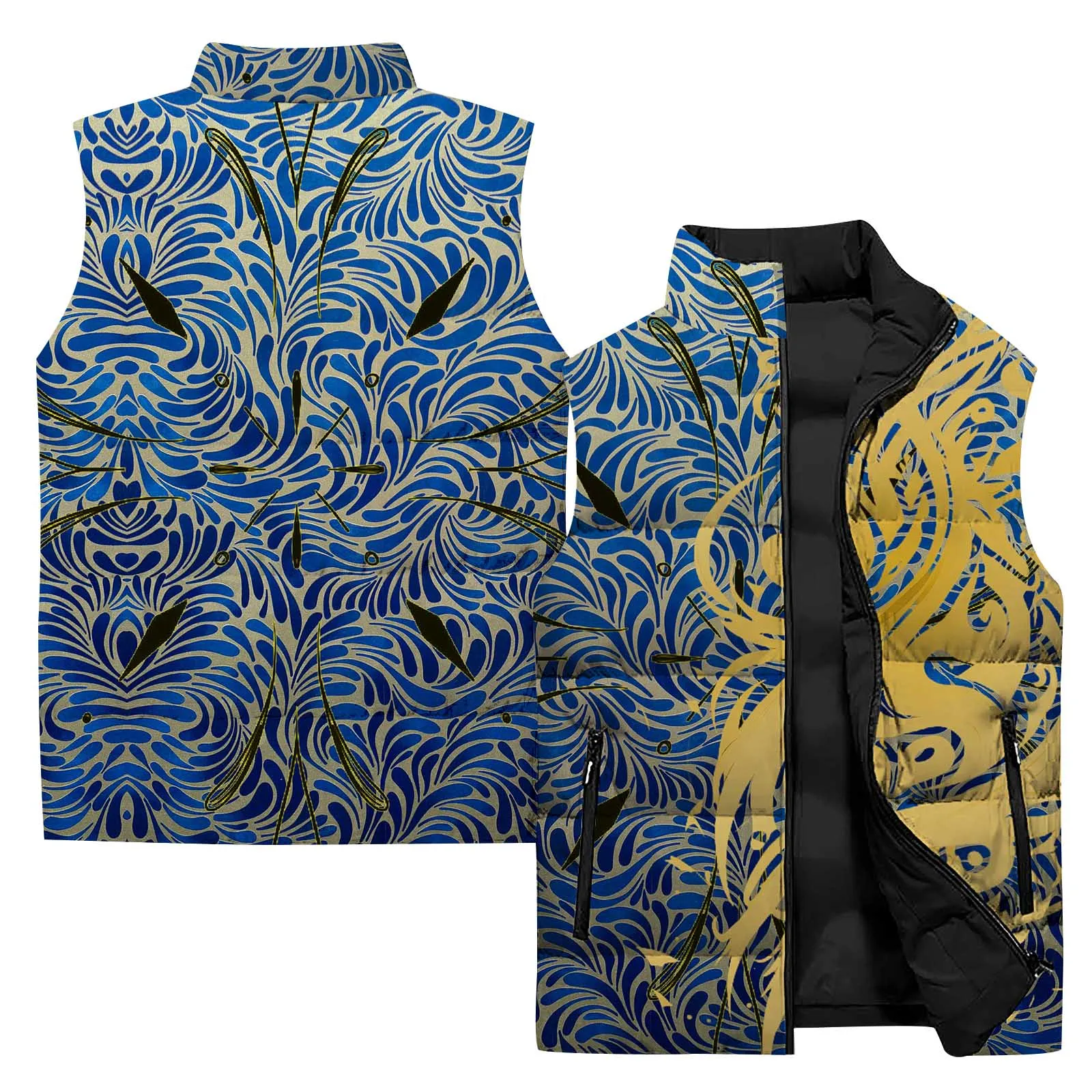 thumbnail image 1 of Chaleco estampado de moda de invierno, chaleco de viento frío para hombres, ropa de hombre gruesa y de algodón, chalecos cómodos y cálidos, chaquetas de trabajo, 1 of 4
