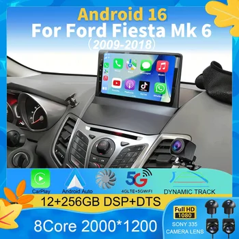 Android16 para Ford Fiesta Mk 6 2009 2010 2011 2012 2013 2014 -2018 Reproductor de Radio Multimedia para Auto con Carplay, WiFi+4G, DSP, GPS, 2DIN 1