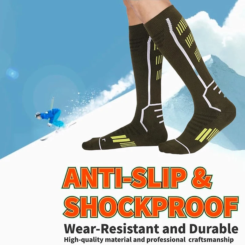 Ski Socks Merino Wool Adult Youth Compression Winter Thermal Kneed-High Skiing Snowboarding Hunting