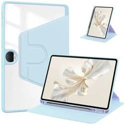 360-graden draaiende heldere acryl smart stand case met penhouder voor Honor Pad 9 (12,1 inch, 2024)