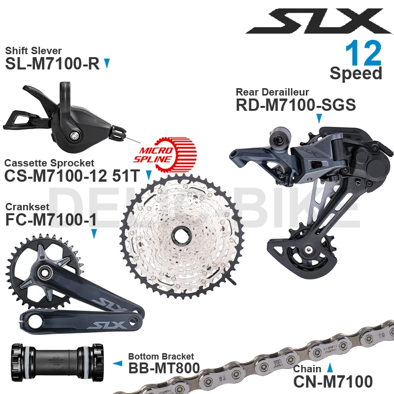 シマノslx M7100 1 × 12vグループセット12速度M7100リアディレイラー