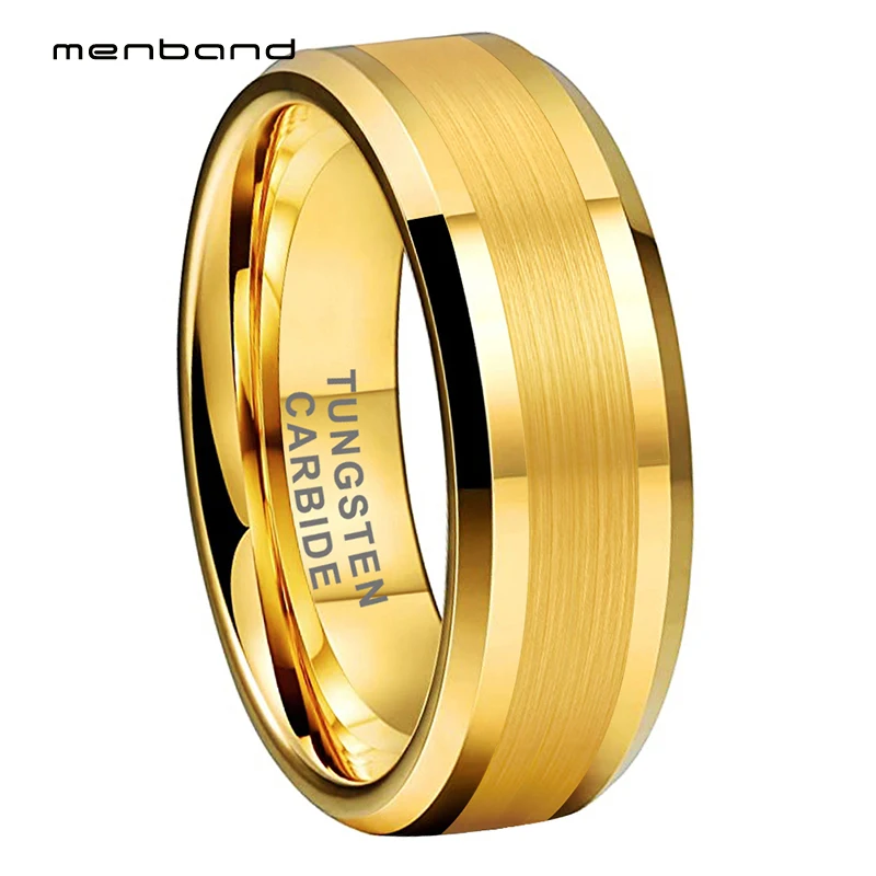 Tungsten Ring Gold Wedding Rings For Men And Women Usa Brazil Top Sellers Ring 6mm 8mm Comfort