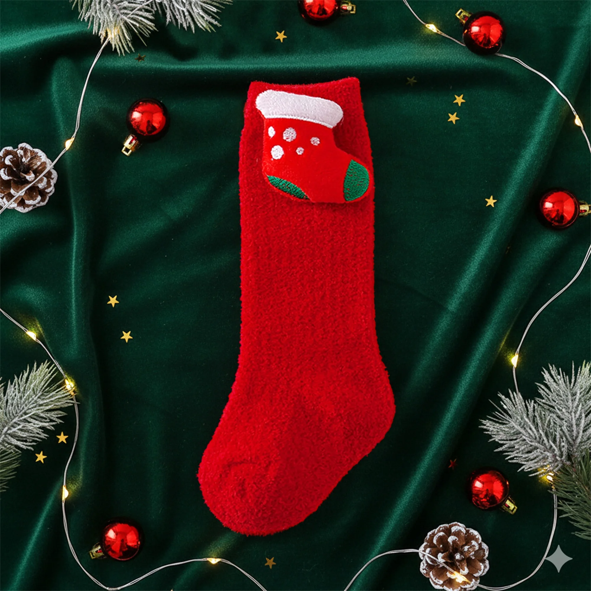 Winter Warm Plush Slipper Socks for Women Men Indoor Fuzzy Cozy Non-Slip Floor Socks with Grippers Christmas Gift