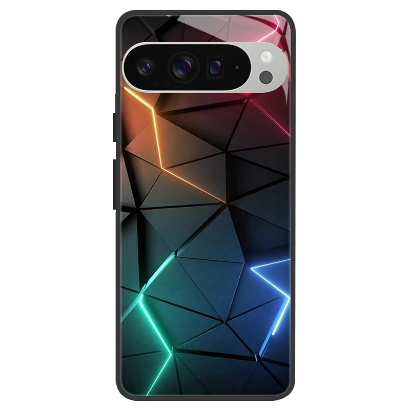 Silicone Bumper Hard Shell Phone Case with Tempered Glass Back Cover