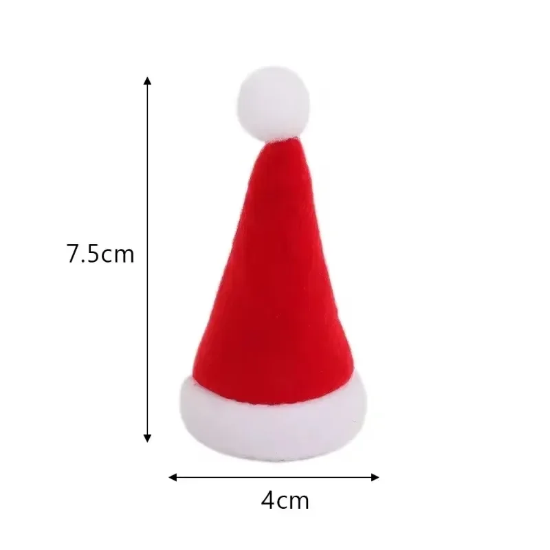 2/200PCS Velvet Mini Santa Hats Wine Bottle Covers Christmas Tableware Holder Lollipop Caps Bottles Bags Xmas Home Party Decor