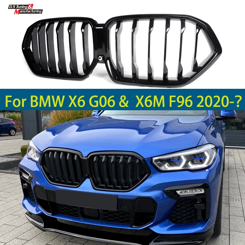 Gloss Black Abs Front Bumper Kidney Hood Grille For Bmw X6 G06 X6M F96 2020  2021 2022 3-Box Suv Racing Grills Car Accessories - Racing Grills -  Aliexpress