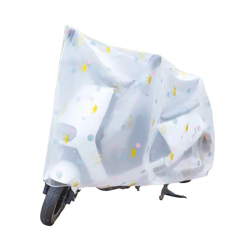 1pc Translucent Thick Universal Protective Gear Waterproof Rainproof PEVA Motorcycle Cover Electric Bicycle Cover