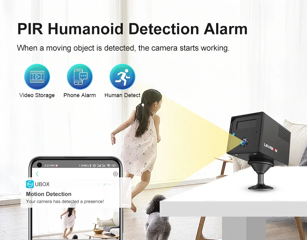 4MP Mini Battery Camera 4G/WiFi Indoor Security Camera Wireless Surveillance Cam