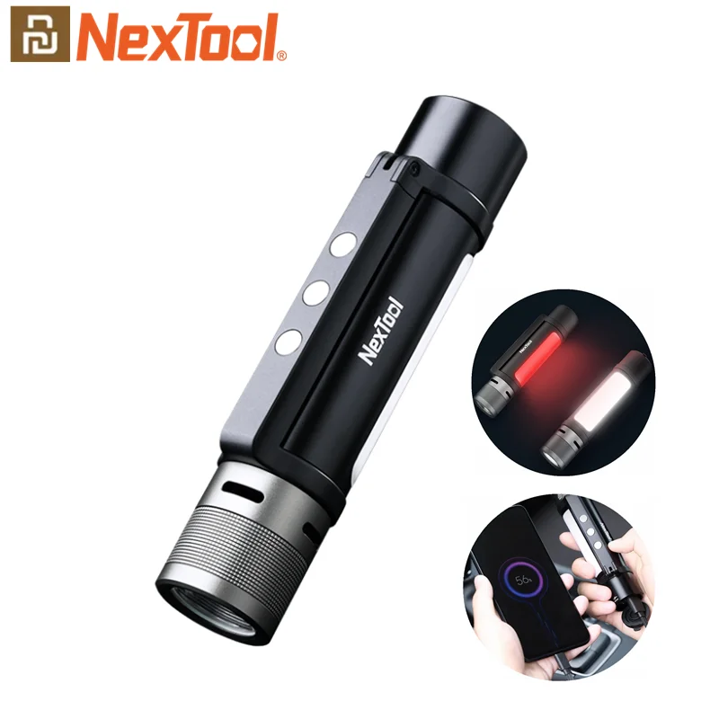 

Youpin NEXTOOL 6-in-1 Flashlight Torch 1000lm 2-light Zoomable Alarm USB-C Rechargeable Mobile Power Bank Outdoor Camping Work