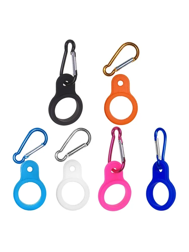 Description Picture 5 of item1PC High Quality Aluminum Sports Kettle Buckle Outdoor Carabiner Water Bottle Holder Rubber Buckles Hook Camping Hiking Tool