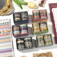 10 Rolls Flower Washi tapes set School supplies Cute stickers Masking tape Aesthetic stationery Scrapbooking journal decoration 1