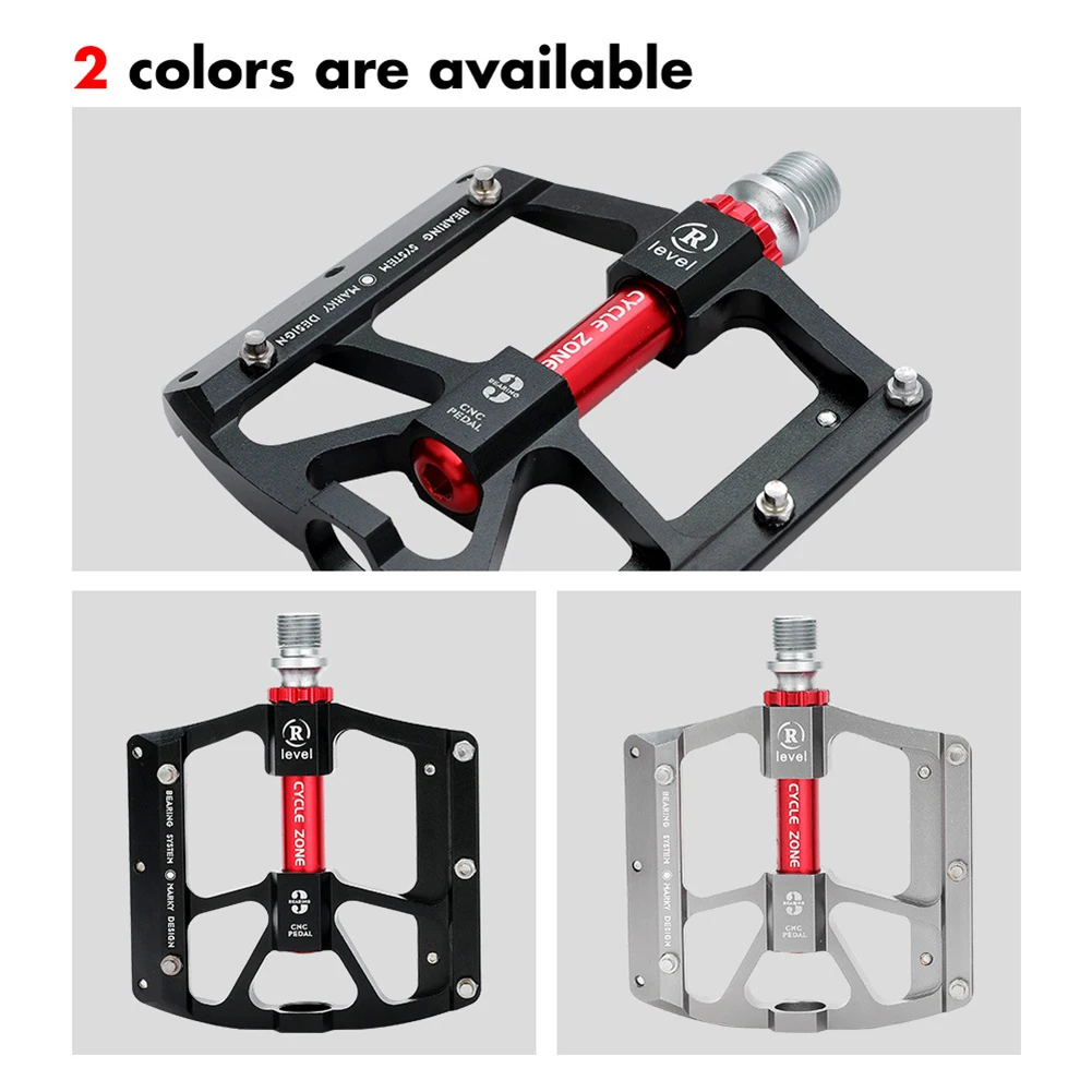

Bicycle Pedals 3 Bearings Non-Slip MTB Pedals CNC Aluminum Alloy Flat Applicable Waterproof Bicycle Mounting Accessories