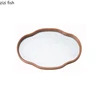 Vintage Glass Bamboo Tea Tray Fruit Dim Sum Tray Cake Tray Crabapple Flower Glass Storage Trays Household Storage Container 6