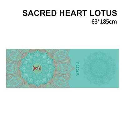 Printed Yoga Towel Sweat Absorbent Non-Slip Fitness Mat Cover, Ultra-thin Folding Cushion