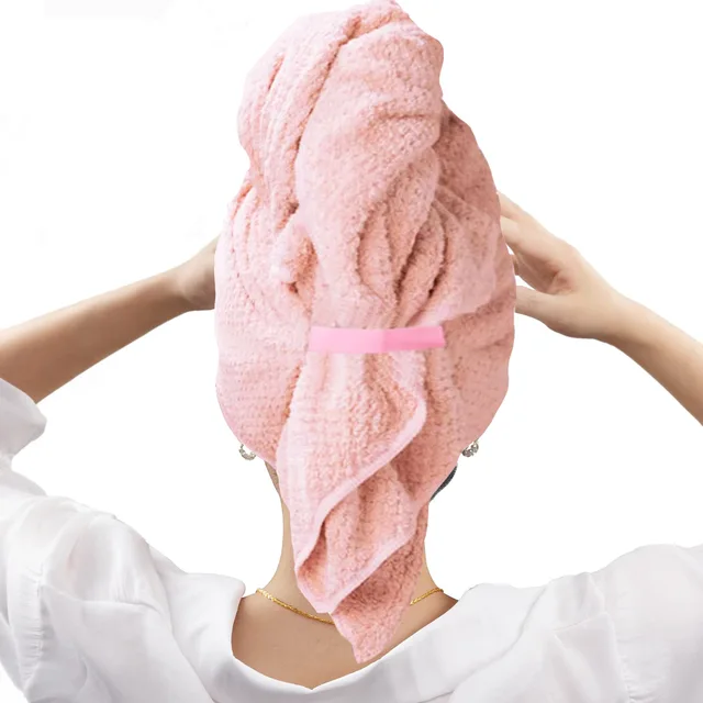 1pc Large Absorbent Hair Towel, Microfiber Soft Drying Towel With