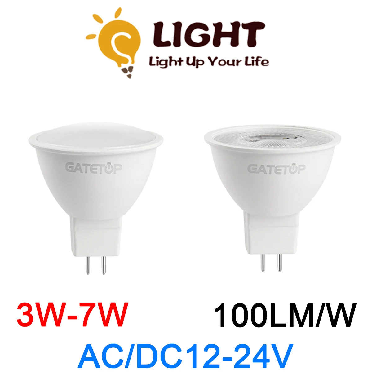 AC/DC12V-24V Spot Foco MR16 3W-7W GU 5.3  Warm White Day Light LED Light Lamp For Home Decoration Replace 50W Halogen Spotlight