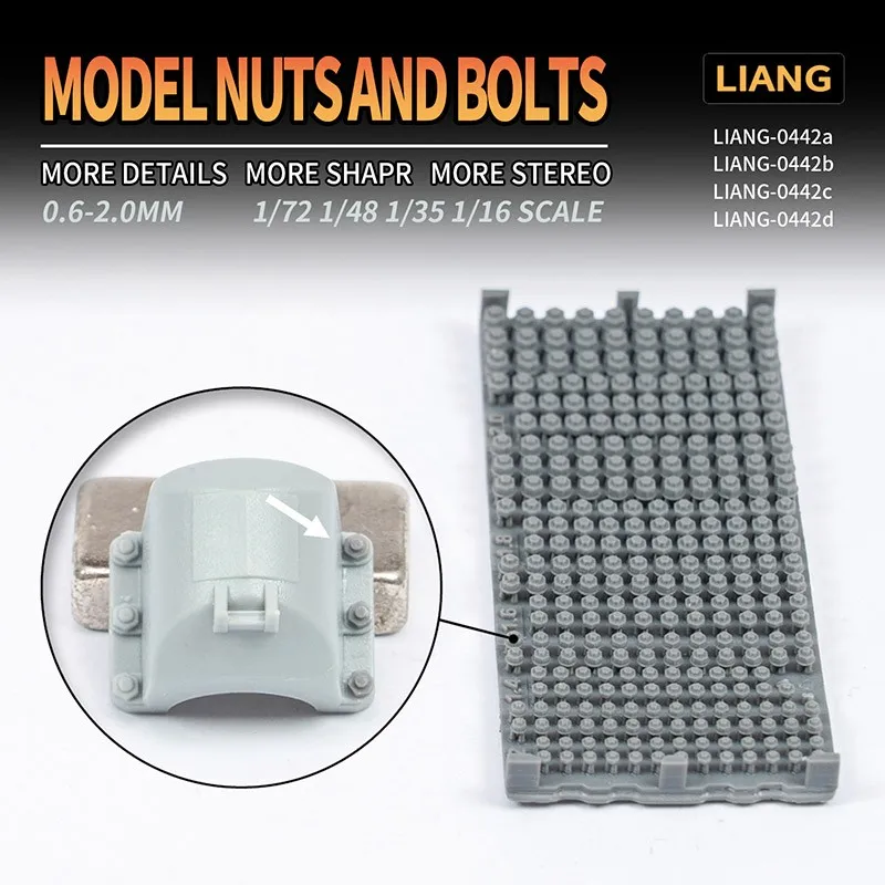 LIANG Model 0442 3D-Print Model Nuts and Bolts For 1/72 1/48