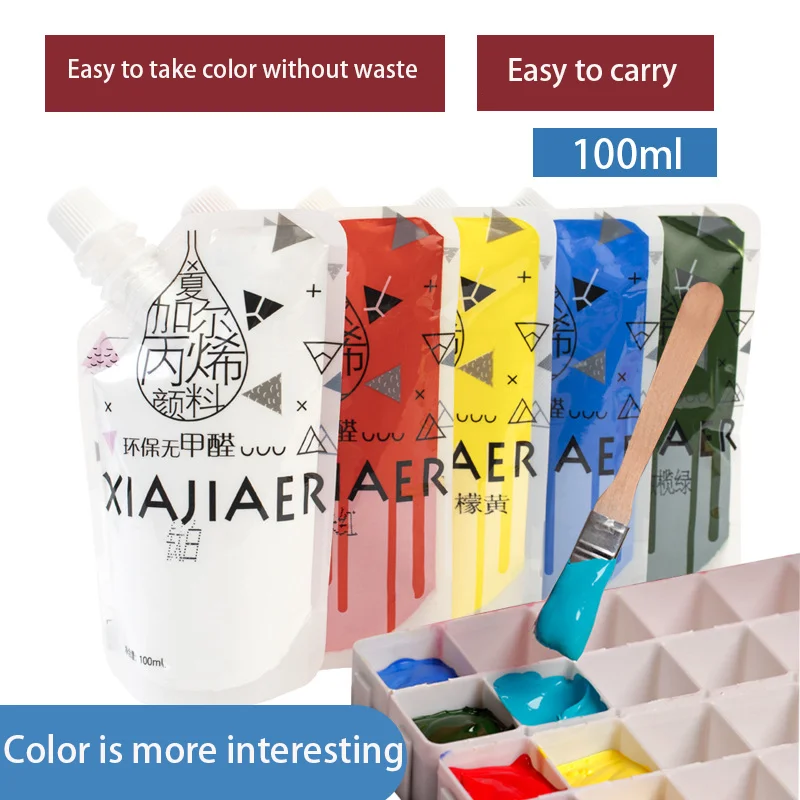 100ml/27 colors /1pcs art painting acrylic paint Hand-painted wall painting graffiti paint xiajiaer acrylic paint 3