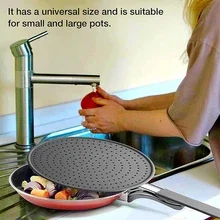 Kitchen Tools Silicone Kitchen Splatter Screen with Handle Heat-resisting Oil Splash Guard Drain Board Cover Kitchen Frying Gadgets