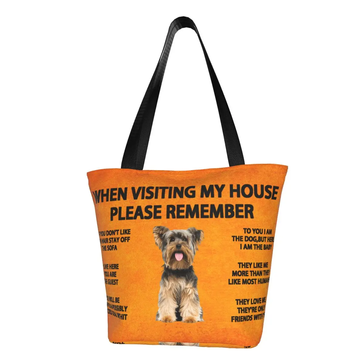 

Модные сумки-тоуты для покупок йоркширского терьера, Холщовая Сумка для покупок на плечо с изображением йоркширского терьера