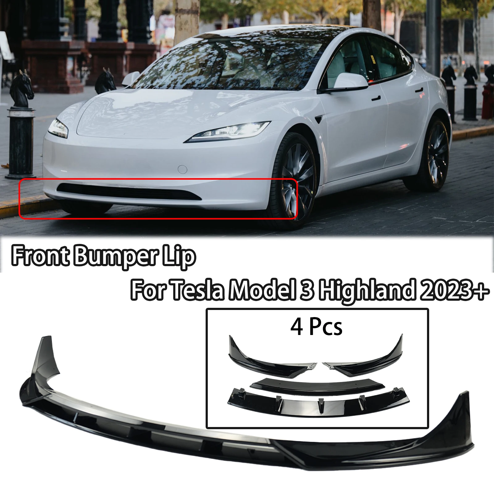 

Диффузор для переднего бампера автомобиля Tesla Model 3 Highland 2023 +
