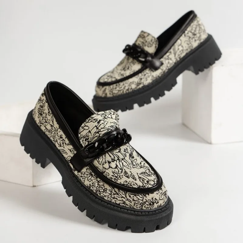 Fujin Denim Print Cloth Synthetic Leather Platform Wedge Chunky Sneaker Comfy High Brand Spring Fashion Autumn Casual Shoes 4