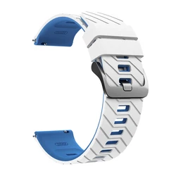 Silicone Sports Bracelet for Huawei Watch - Enhanced Comfort and Style Collection (White Blue)