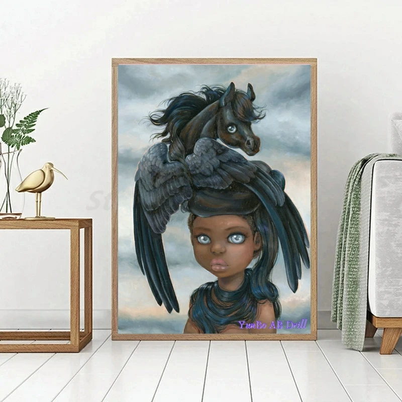 Description Picture 5 of itemFantasy Art Cartoon Butterfly Girl AB Drill Diamond Painting Cross Stitch Amazing Animal Snake Bird Mosaic Handmade Home Decor