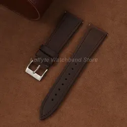 Men's Vintage Crazy Horse Leather Watch Strap with Quick Release - Retro Casual Replacement Wristband - 22mm (Dark Brown)