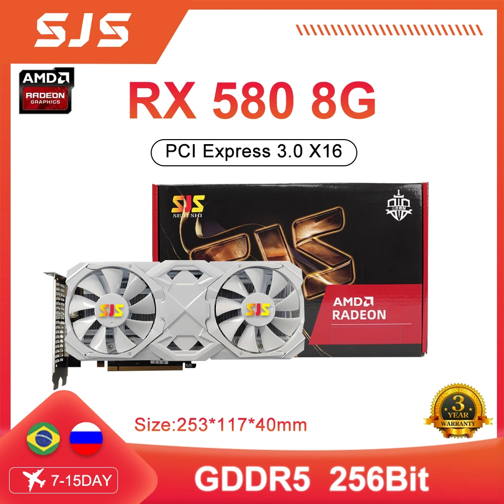 Sjs Amd Rx580 8gb 2048sp Gaming Graphics Card Gddr5 256bit Pci Express