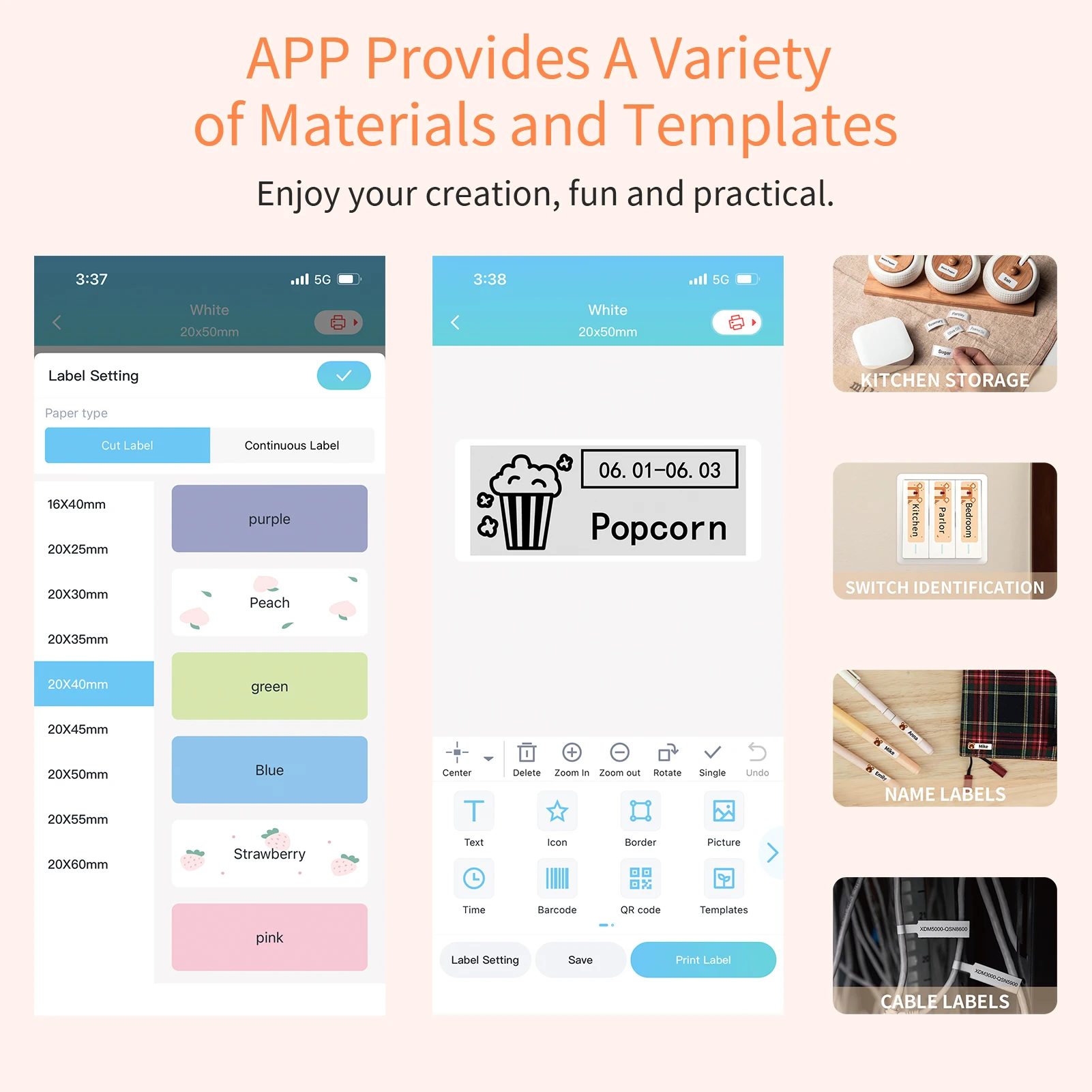 Portable Label Maker Machine Mini Pocket Thermal Label Printer BT Connect Sticker Labeling Machine iOS Android for Organization