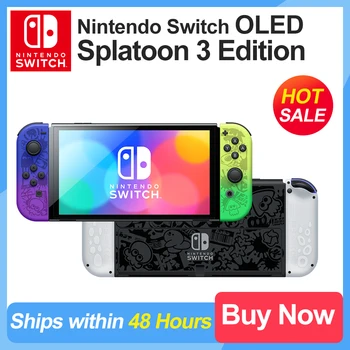 닌텐도 스위치 OLED 스플래툰 3 게임 콘솔, 스플래툰 3 조이콘, 향상된 오디오 특수 디자인, 7 인치 OLED 화면
